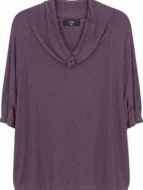 Coin 1804 Hooded Poncho Top Purple 2X